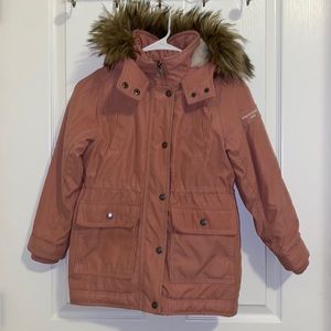 Abercrombie kids pink parka coat